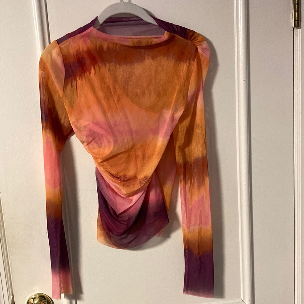 Mash, mock neck, tie dye top